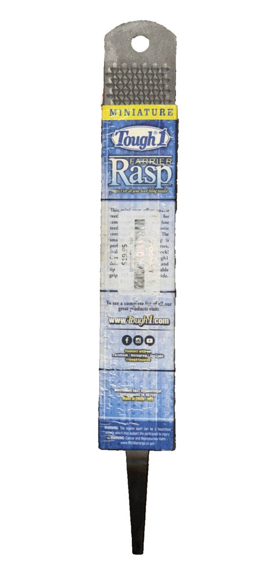 Tough1 Miniature Rasp, Tough 1 – a blue and white brush with a black handle