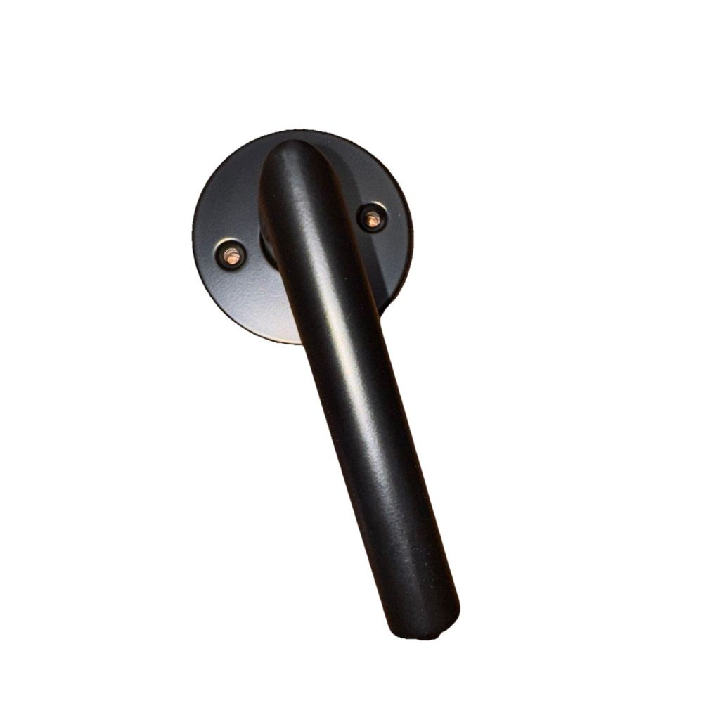 Weiser Milan Matte Black Front Door Handle with Lock 6 Pack, DaveyDooDeals – a black metal handle on a white background
