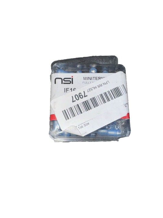 NSI IF16-187-2N Fully Nylon Insulated Female Disconnect, 16-14 Wire Size, 0.187 – a small plastic container filled with blue plastic screws