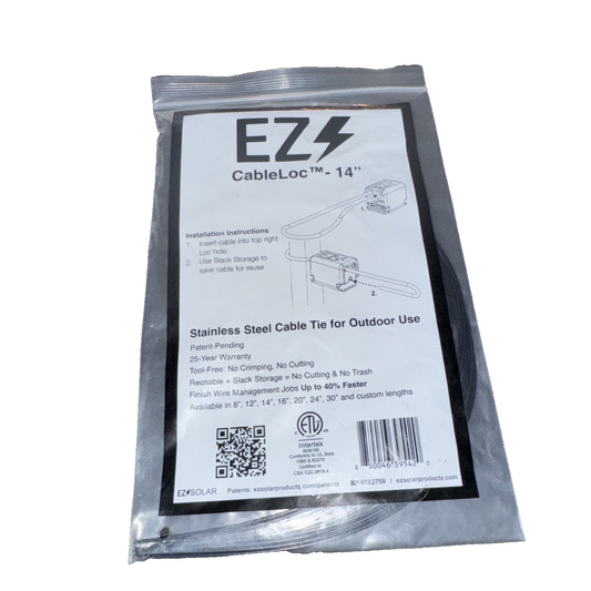 EZ SOLAR CableLoc 14" Wire Management 10 Pack