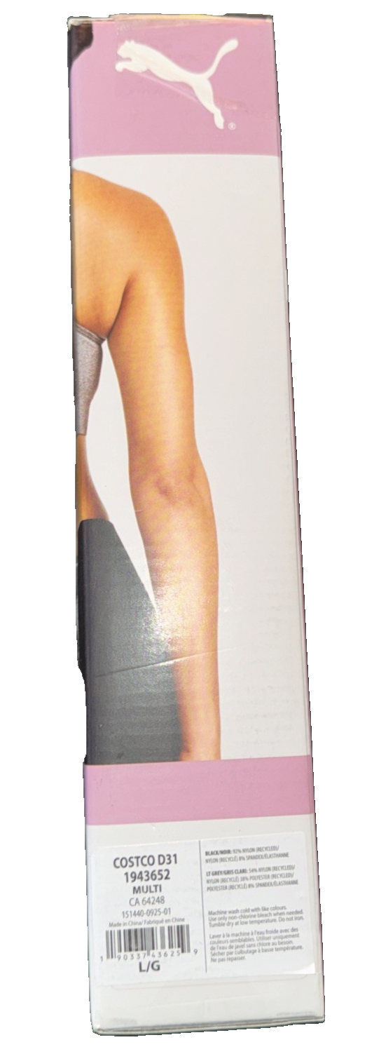 Puma 2 Pack Sports Bra Colors: Medium Grey And Black Size Large