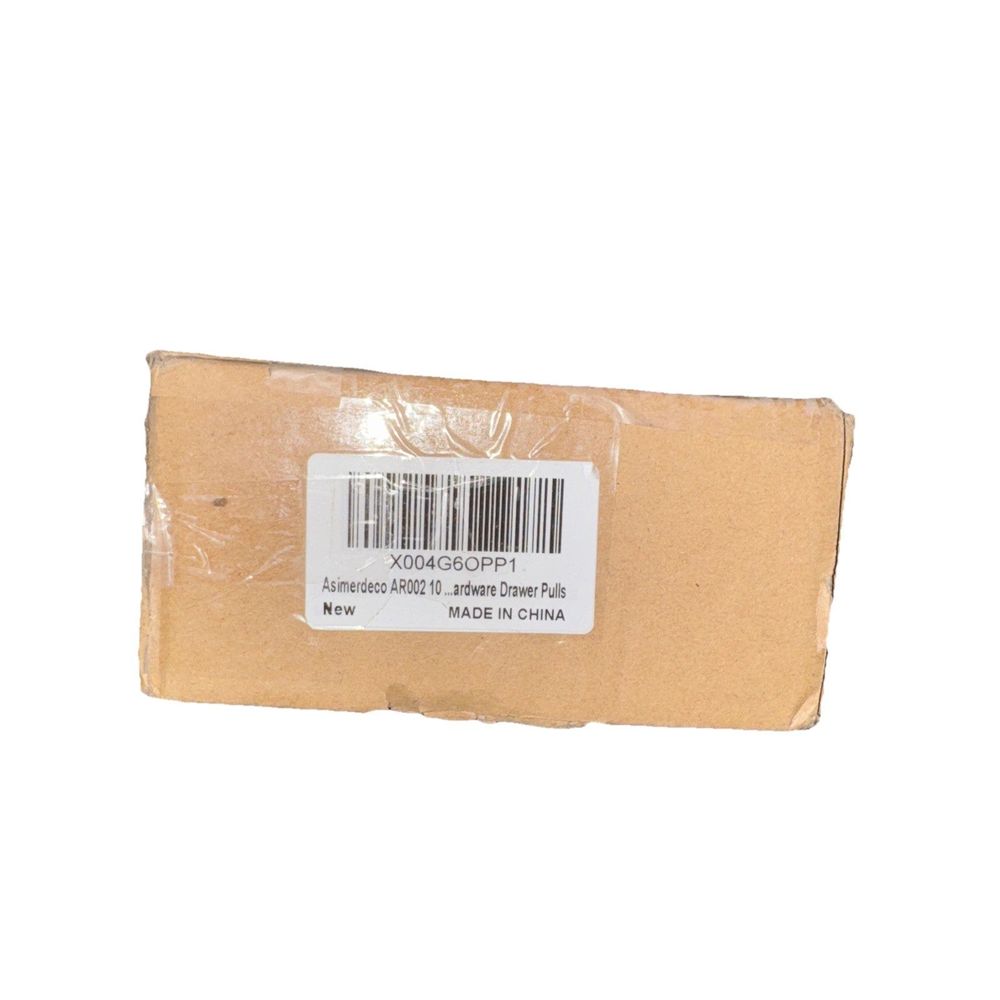 Asimerdeco AR002 10 Hardware Drawer Pulls – a box of brown paper with a barcode label