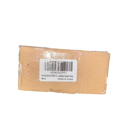 Asimerdeco AR002 10 Hardware Drawer Pulls – a box of brown paper with a barcode label