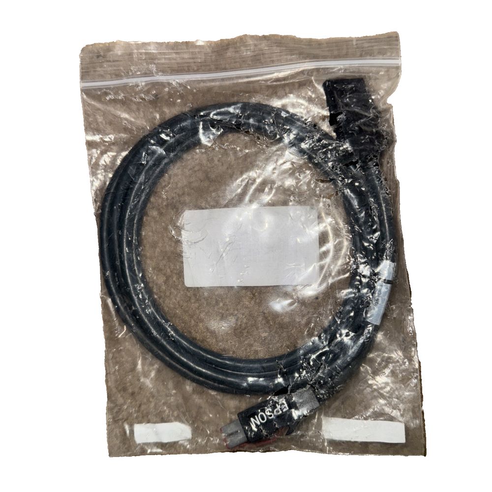 EPSN-6PUSBG 6 ft. Usb Plus Power Cable Dark Gray, Epson – a black cable in a bag on a white background