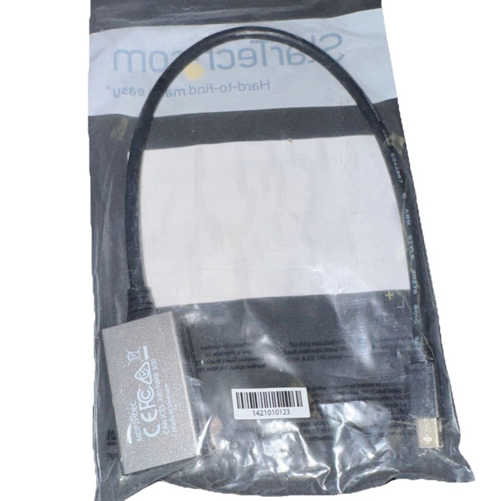 StarTech.com Mini DisplayPort to HDMI Adapter - mDP to HDMI Adapter Dongle – a black cable in a plastic bag