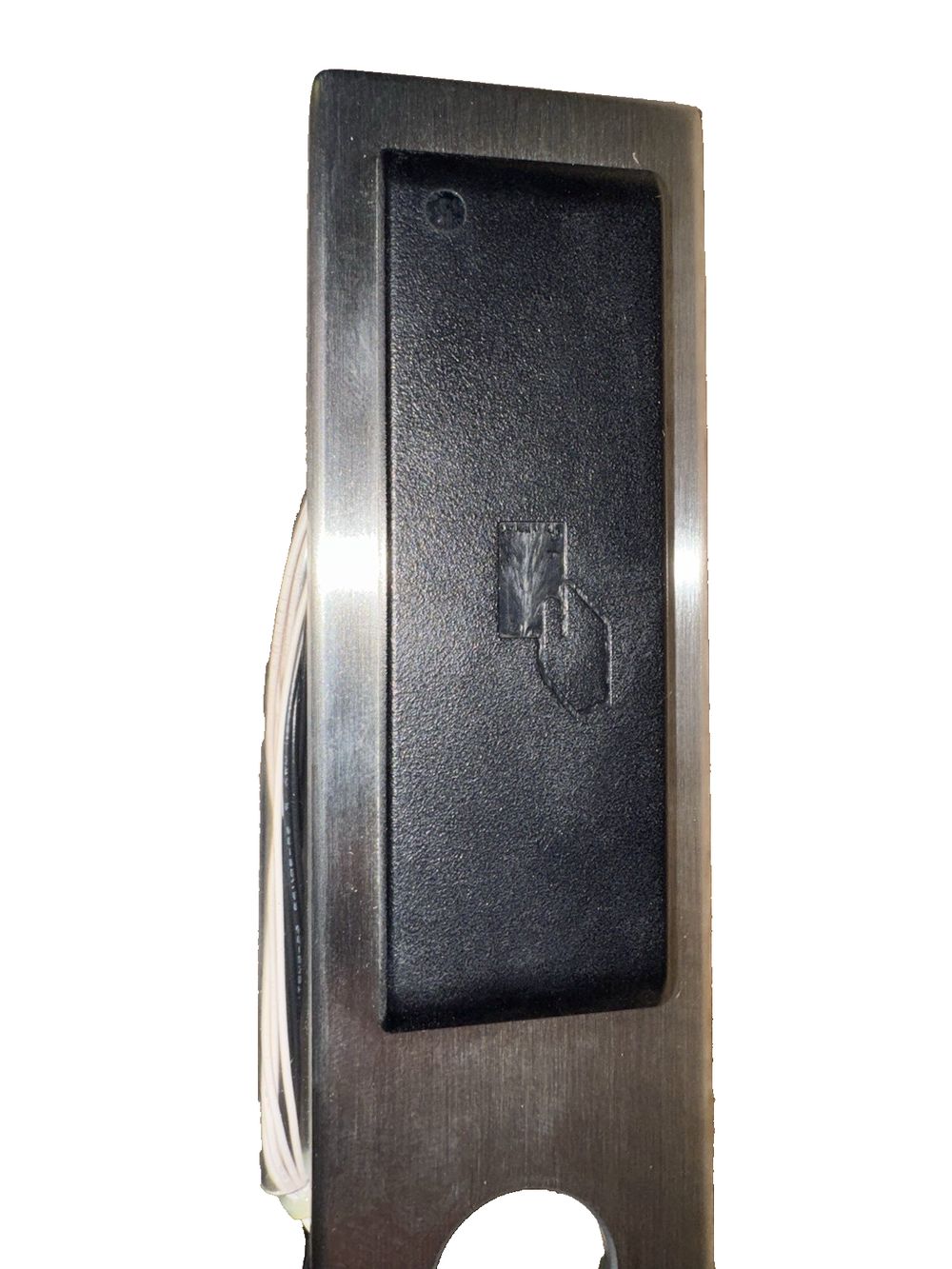 Miwa Lock CO Hotel Rfid Brushed Stainless Steel for Hotel/Business – a black door handle with a white background