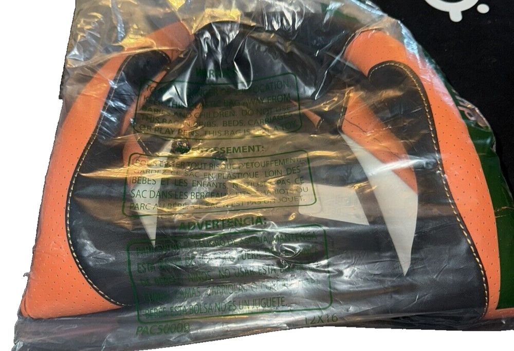 Binsheo Leather Steering Wheel Cover, Breathable, Anti Slip & Odor Free, Black – a bag of orange and black leather