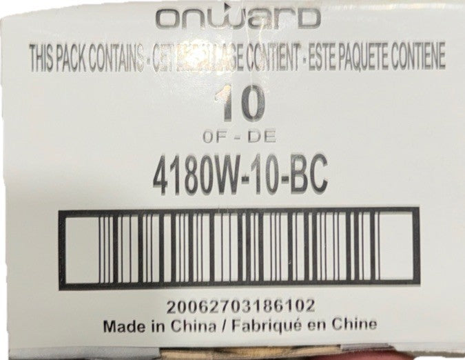 Onward 4180W-10-BC 10" Single track shelf Bracket 10 Pack