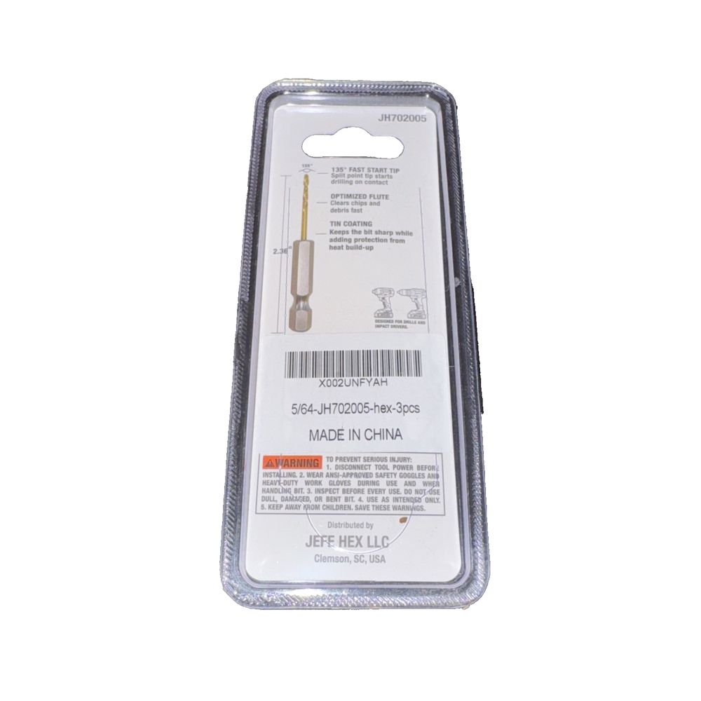 Jefe Jex 5/64" Diameter Tin Hex Shank Drill Bit 3 Pack, Jefe Hex – a small plastic container with a small plastic container
