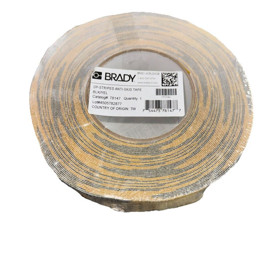 Brady 60' Length, 2" Width, B-916 Grit-Coated Polyester Tape, Striped Special – brady 3 / 4 / 5 / 6 / 6 / 8 / 12 / 16 / 24 /