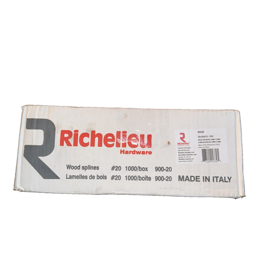 1000 QTY! BULK LOT- Richelieu Wood Spline Biscuits #20 29/32" W x 2-3/8" L 90020