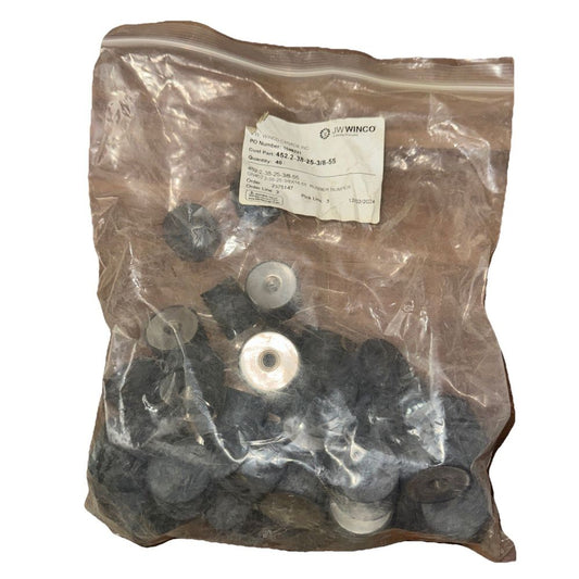 GN 452.2 Vibration / Shock Absorption Mounts JW Winco 40 Pack, DaveyDooDeals – a bag of black and white plastic material