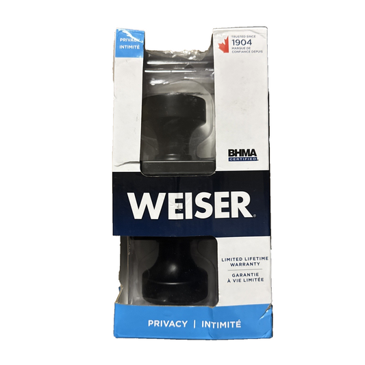 Weiser Cambie Matte Black Door Knob, Interior Door Handles