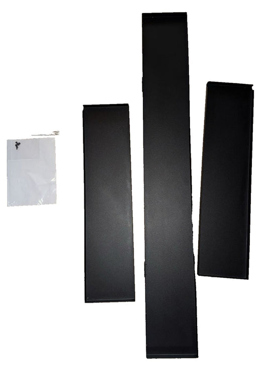 Dreamflame® Electric Fireplace Trim Kit - For 33inch Fireplace – a pair of black plastic sheets with a clear plastic bag