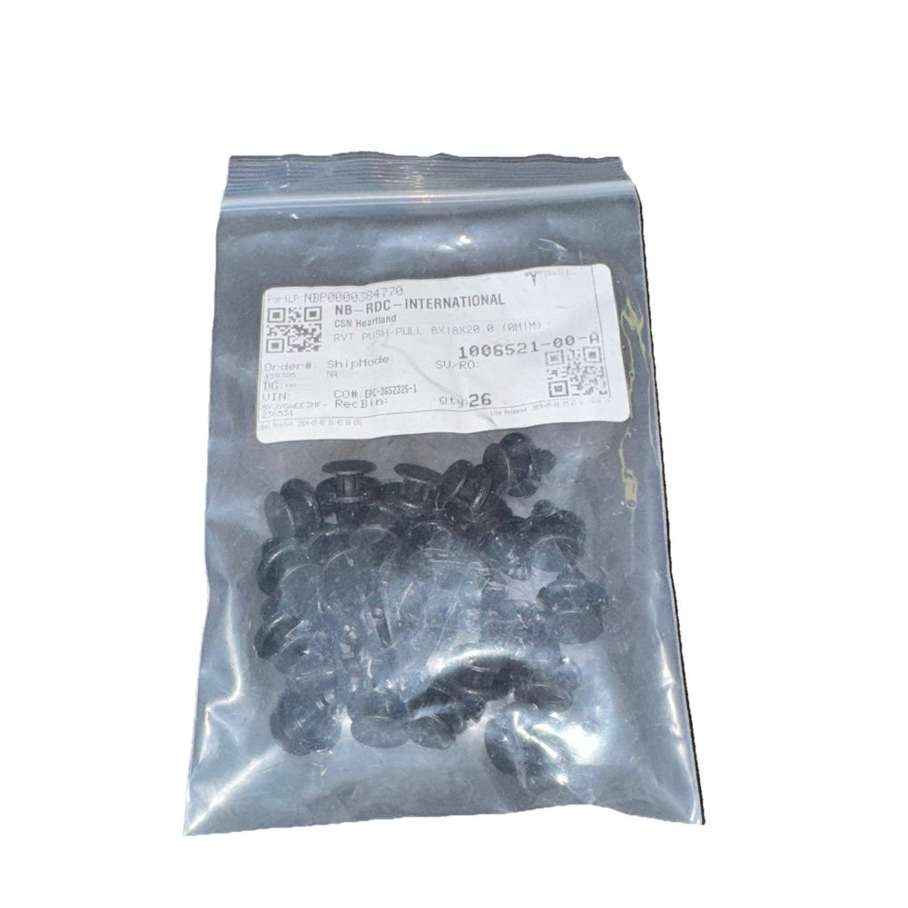 Tesla 8mm Push Rivet, Bumpers, Skirts & Undertray - Part # 1006521-00-A 26 Pack, DaveyDooDeals – a bag of screws