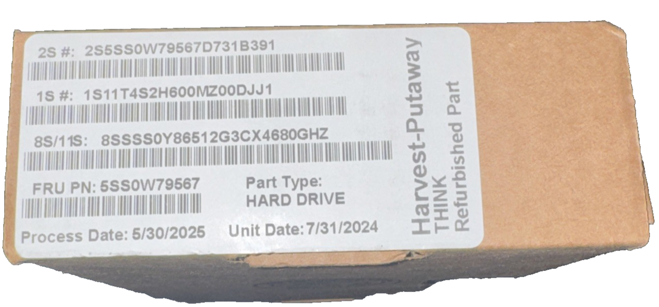 Original 5SS0W79567 Lenovo Hard Drive M.2 SSD 2280 PCIe4x4 256GB