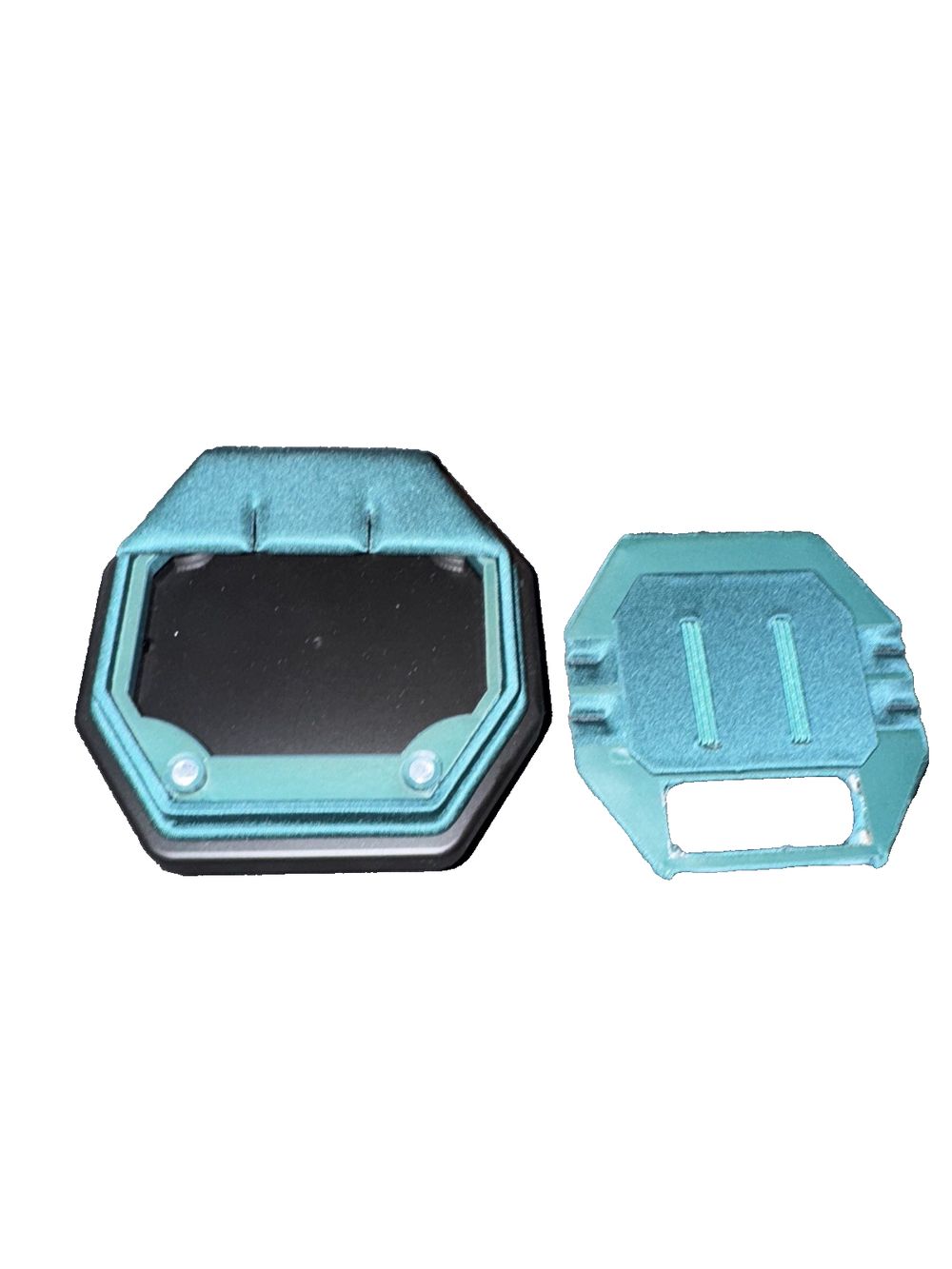 1x Multi Functional Earring Pad + 2 Bracelet spots Green For Retail/Display, DaveyDooDeals – a pair of blue plastic parts