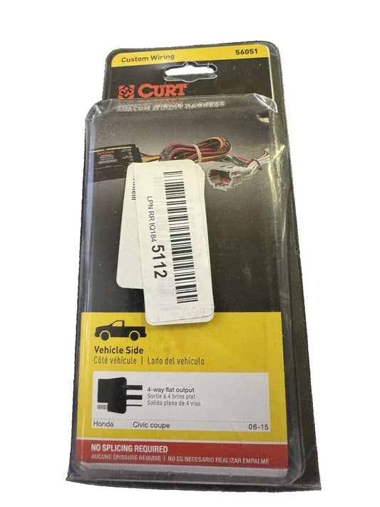 Curt Manufacturing 56051 Vehicle-Side Custom 4-Pin Trailer Wiring Harness,Fits S – a white label on a black label with a white tag