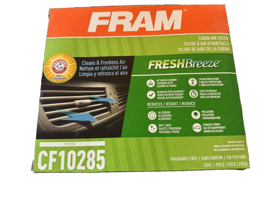 FRAM Fresh Breeze Cabin Air Filter Replacement for Car Passenger CF10285 – a box of fresh breeze car air freshener