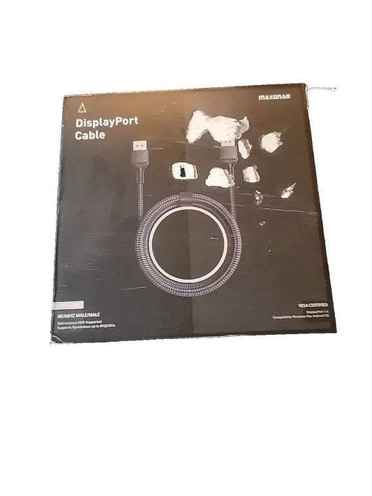 Maxonar DisplayPort Cable 1.4, 6.6Ft (2M) - 8K 60Hz, 7680x4320, High-Speed DP Ca – a black and white photo of a camera