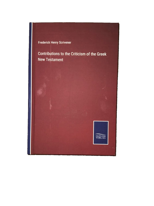Contributions to the Criticism of the Greek New Testament, DaveyDooDeals – the book cover for the book ' s first edition, with the title