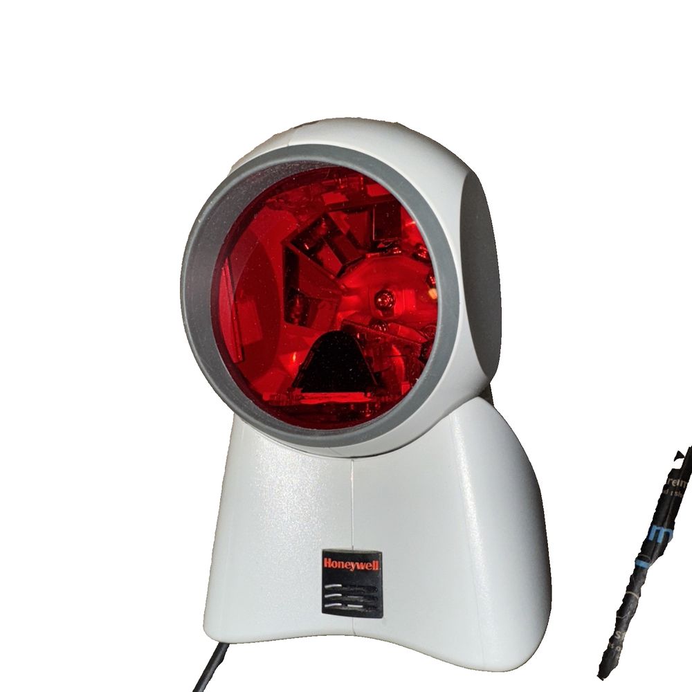 Orbit 7120 Hands-Free Scanner, Honeywell – a white light with a red light on it
