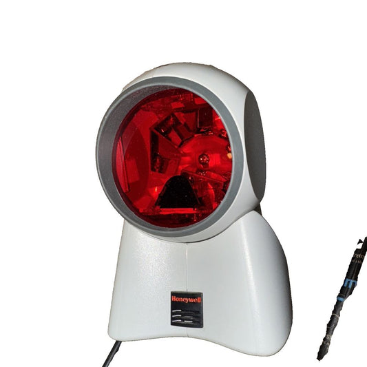 Orbit 7120 Hands-Free Scanner, Honeywell – a white light with a red light on it