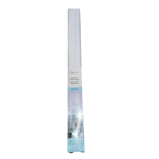 Main Stays Magnetic Roman Shade 36" x 64" Light Filtering - White