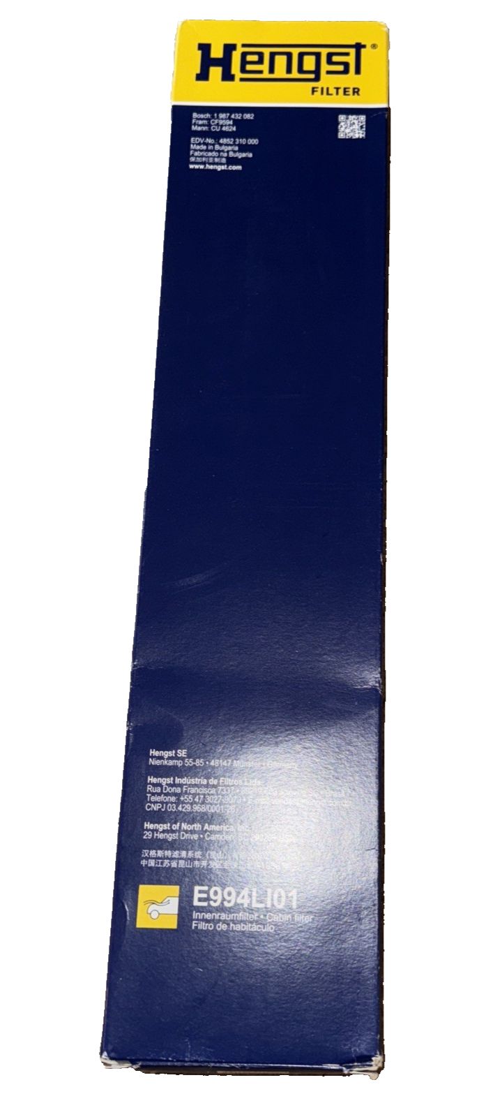 Hengst E994l01 Air Filter – hel e8161 - 1 / 2 / 3 / 4 / 5 / 6 /
