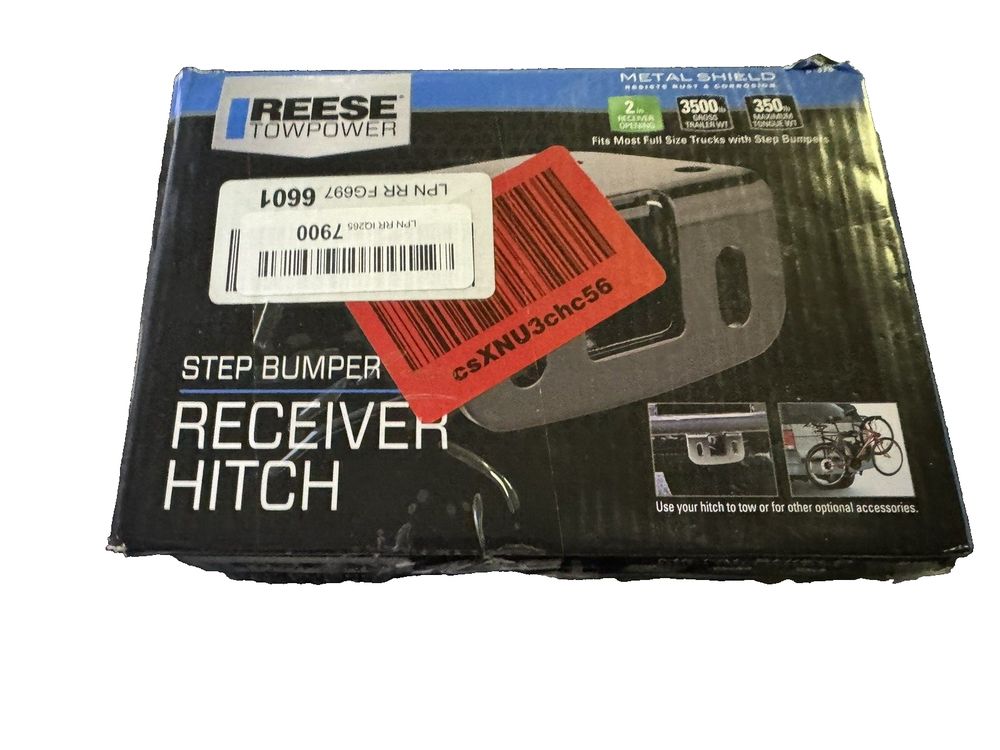 Reese Towpower 81378 Class II Step Bumper Receiver Hitch, Black – a box of red and black tape