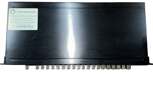 Solid Optics SO-CWDM-DUAL-Ultra Mux-18CH+moon-lc apc (No Cables) – a black power supply unit with a white background