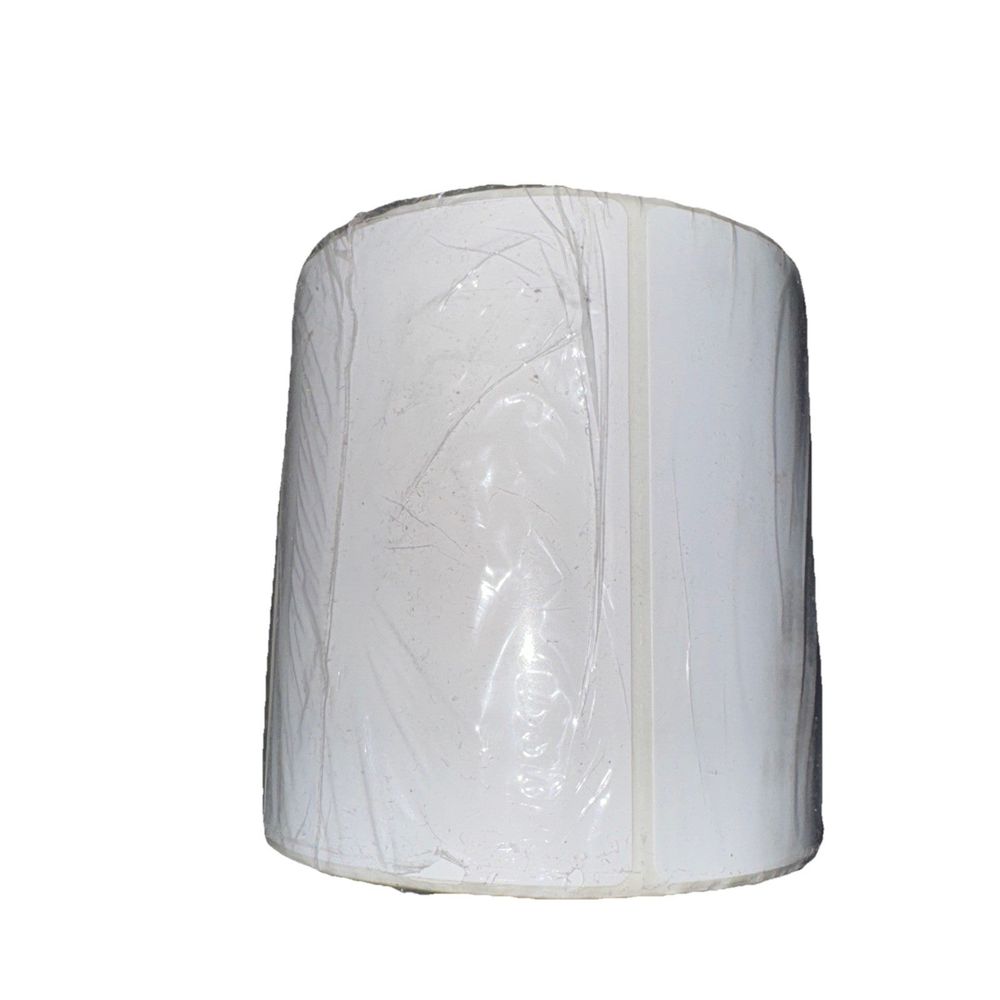 4″ x 3″ High Gloss Inkjet Label Rolls – 2″ Core, DaveyDooDeals – a roll of white plastic wrap on a white background