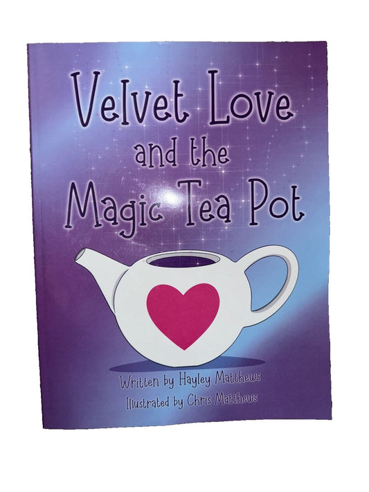Velvet Love and the Magic Tea Pot, DaveyDooDeals – a book cover with a teapot and a heart
