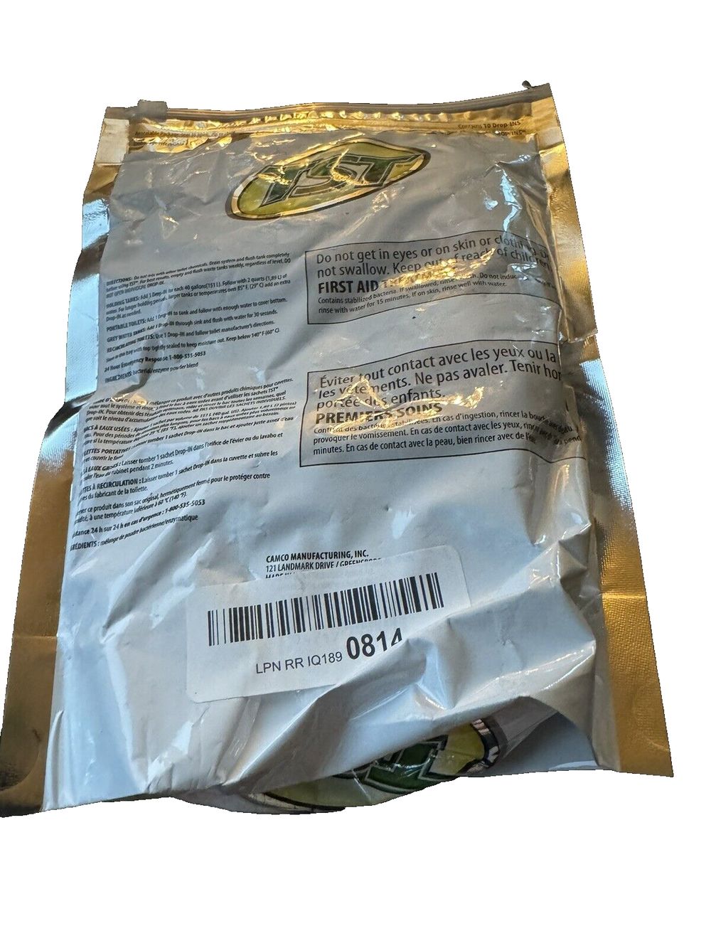 TST BLUE ENZYME DROP-INS,10/BAG, BILINGUAL – a bag of gold foil