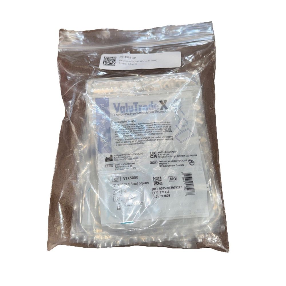 Axelgaard ValuTrode X Premium Electrodes VTX5050 for 10 Packs Of 4, Aaxelgaard – a bag of white powder