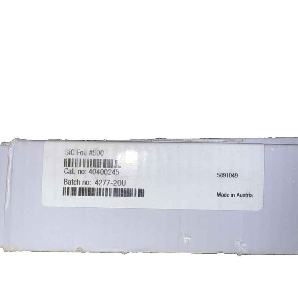 SIC Foil #500 300MM Dia 10 Pieces 40400245, Struers – a white box with a barcode on it
