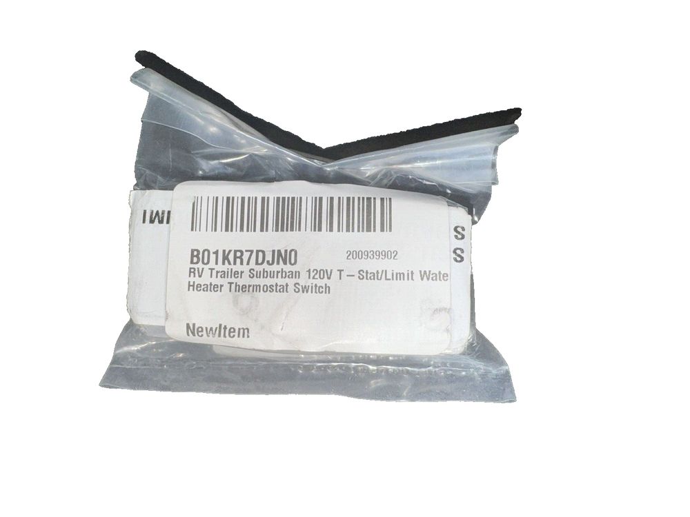RV Trailer Suburban 120V T-Stat/Limit Water Heater Thermostat Switch – a bag of white powder with a black plastic bag