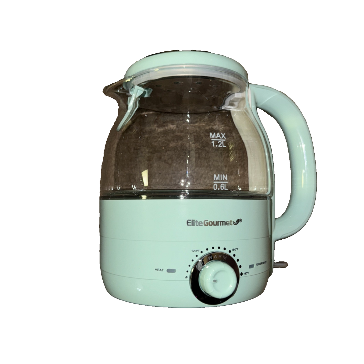 Elite Gourmet Ekt1220M Electric Bpa-Free Glass Kettle, Dial, Mint, 1.2L