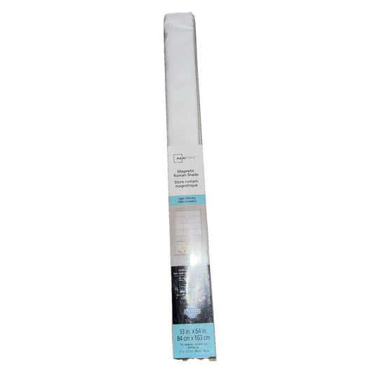 Main Stays Magnetic Roman Shade 33" x 64" Light Filtering - White