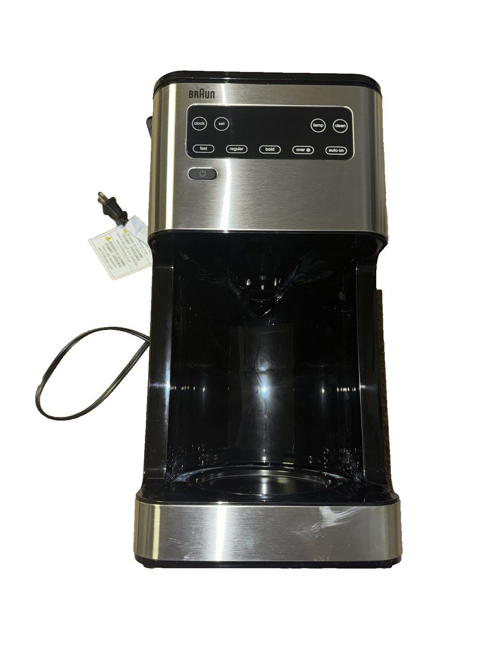Braun KF5650BK PureFlavor 14-Cup Black & SS Programmable Coffee Maker (No Pot) – a coffee maker with a cup on top