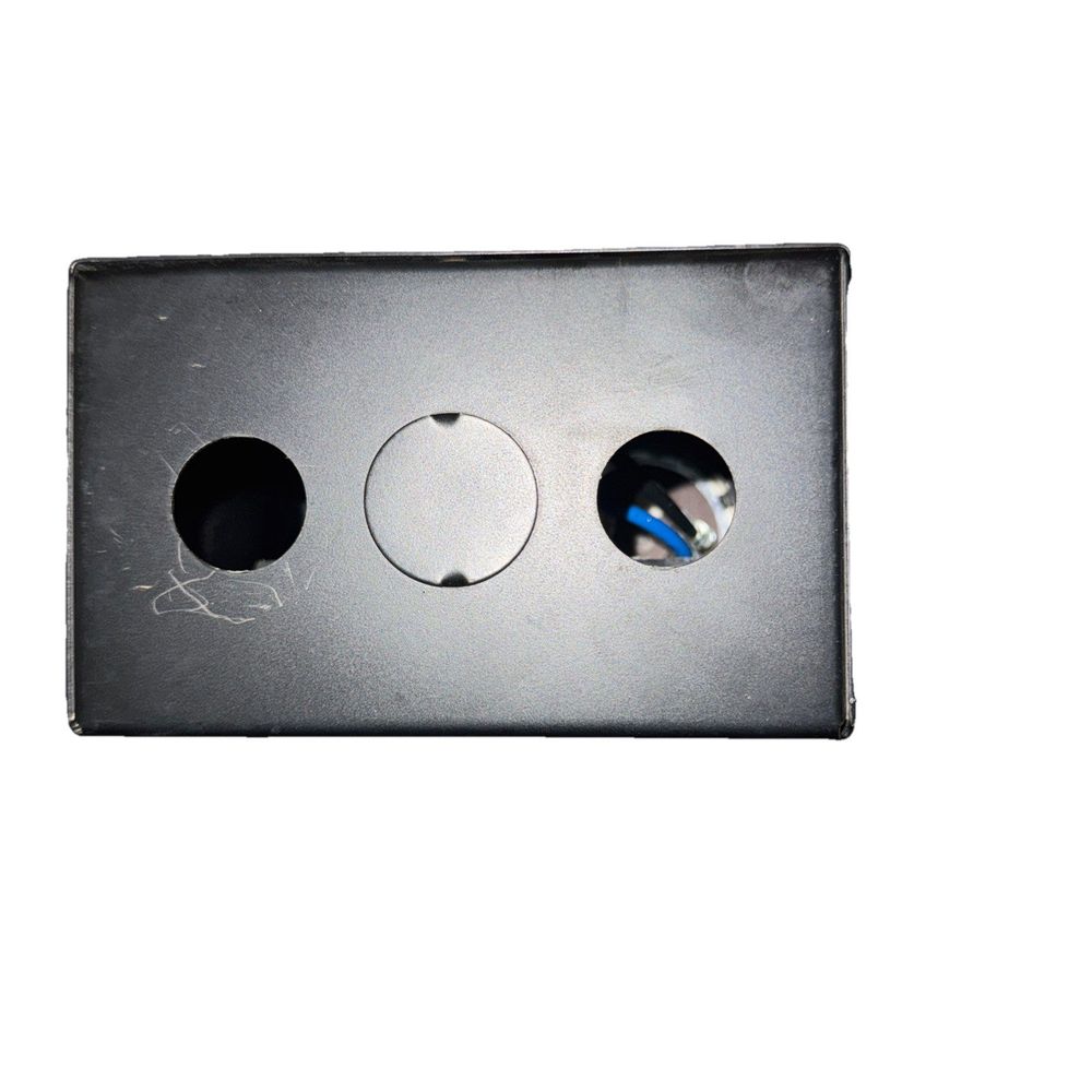 Burcam 3/4-HP Pump Motor Black Steel Control Box – a black and white wall plate with two holes