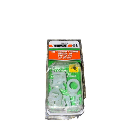 Dorman 800-016 3 Each - 5/16 In. And 3/8 In. Fuel Line Retaining Clip Assortment – a package of green plastic screws