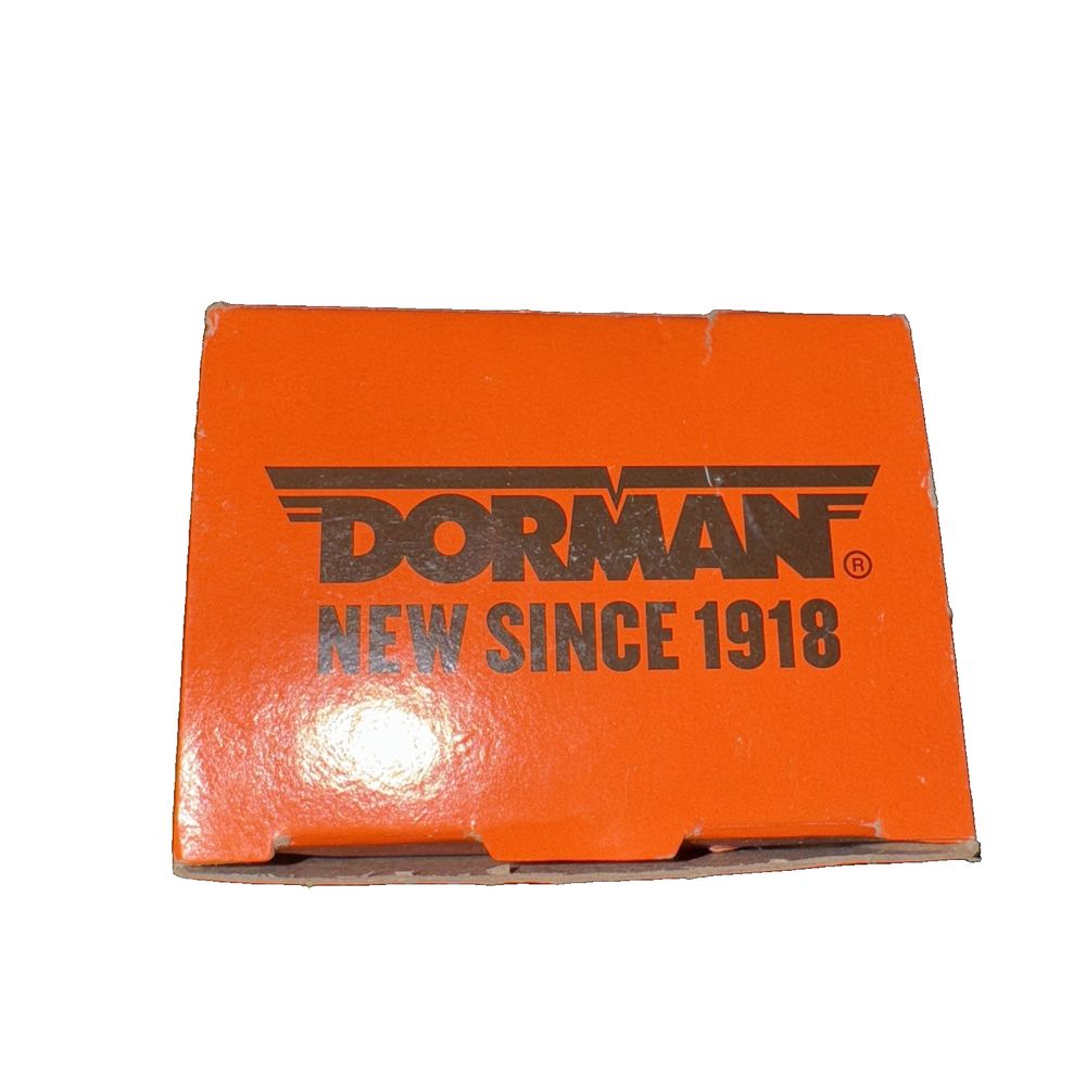 Dorman 675-221 Exhaust Bolt and Spring - (2) Springs (2) Studs – a box of orange colored paper with the logo of the roman
