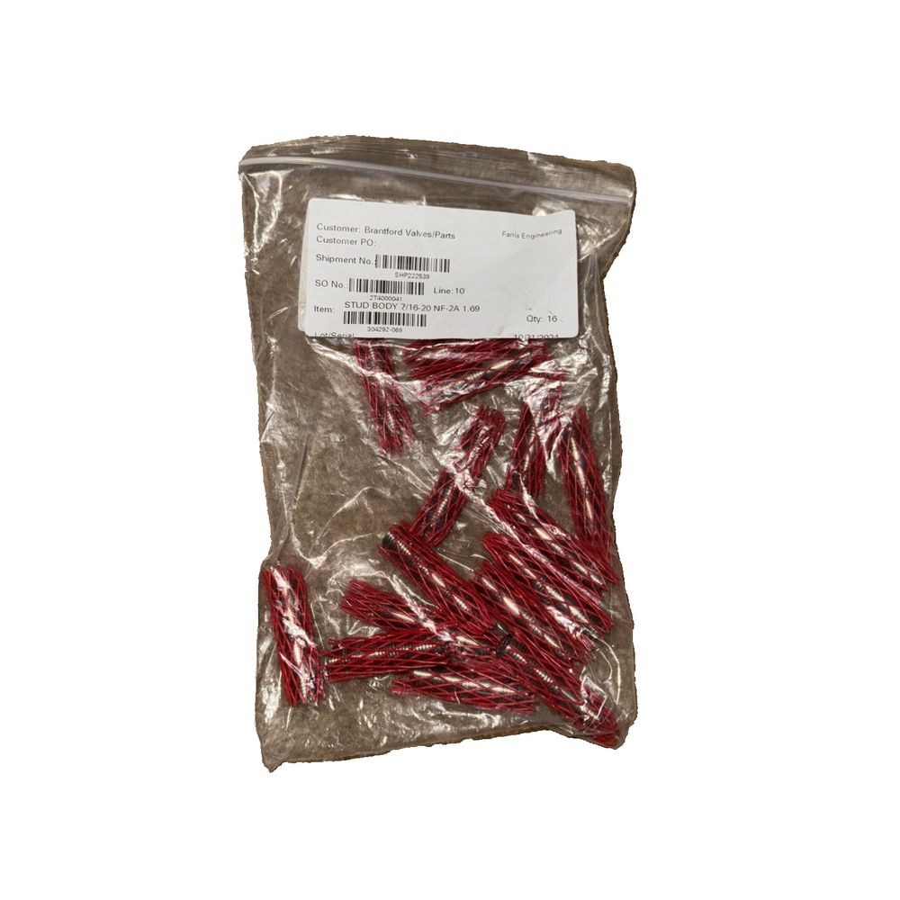 Farris Engineering Stud Body 7/16-20 NF-WA 1.69 16 pack – a bag of red plastic nails