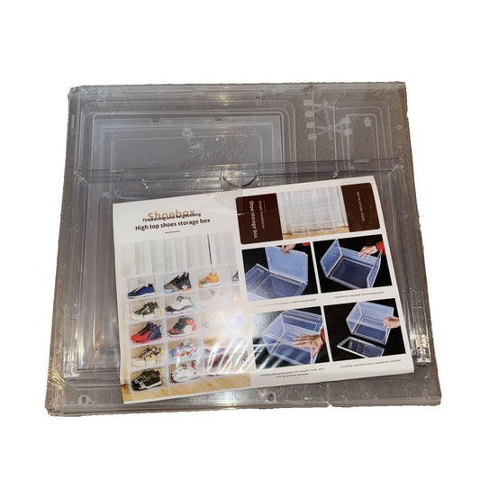 High Top Shoe Storage Box 4 Pack, Unbranded – a clear plastic tray with a picture of a woman