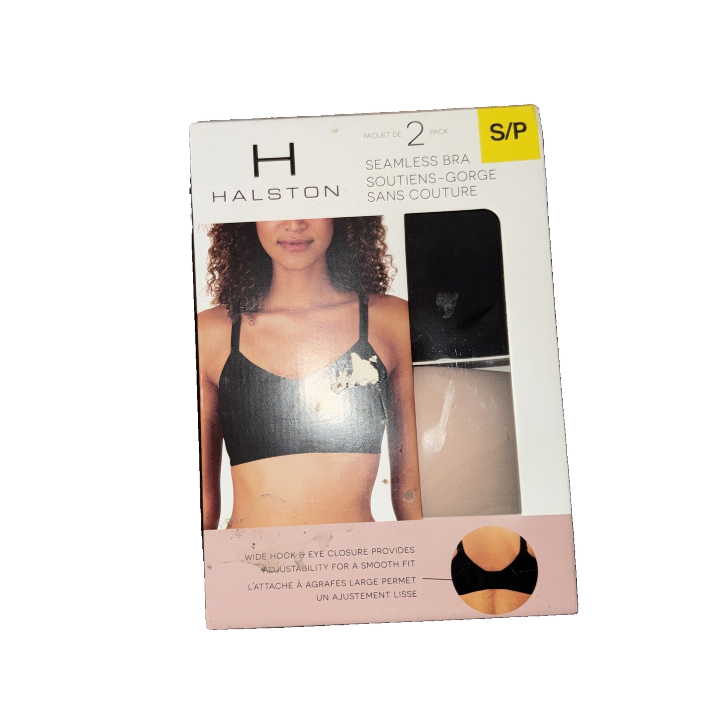 Halston 2 Pack Seamless Bra Colors Beige and Black Size Small