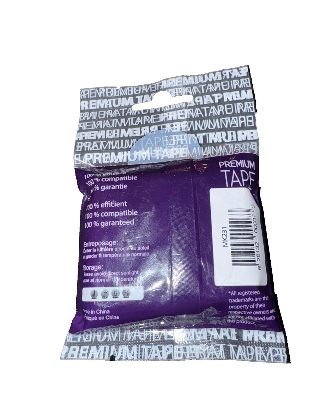 Tape-P-Touch M Series Compatible, 12Mm Black On White, DaveyDooDeals – a purple bag with a white label on it