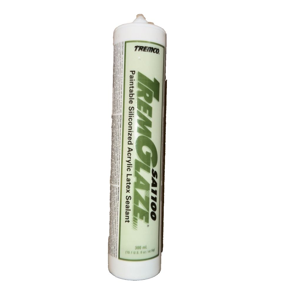 Trem Glaze Sa1100 Paintable Siliconized Acrylic Latex Sealent – a white tube with a green label on it