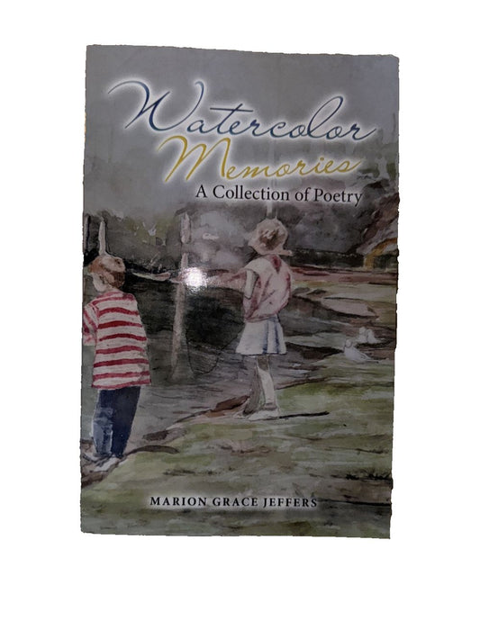 Watercolor Memories: A Collection of Poetry, DaveyDooDeals – a book cover with a painting of two children playing in the water