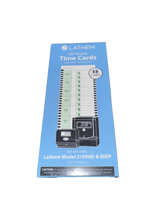 Lathem Thermal Time Clock Weekly Attendance Cards E8-100